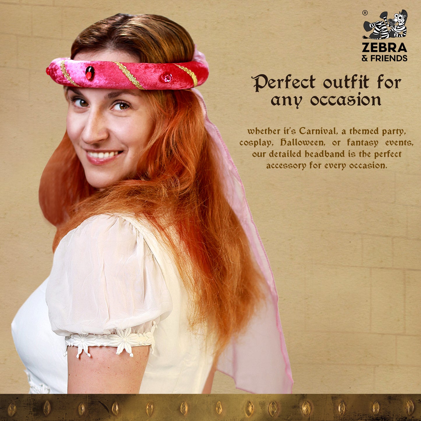 3712/6 Medieval Tiara Fuchsia - Medieval collection