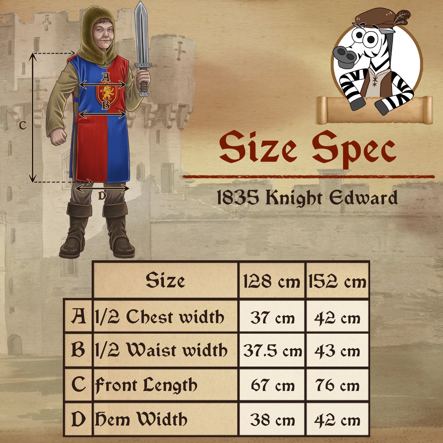 1835 Knight Edward Red / Blue — Medieval collection