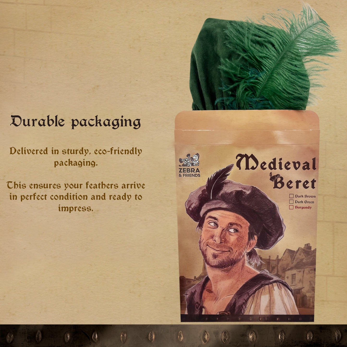 3725/2 Medieval barret Green - Medieval collection