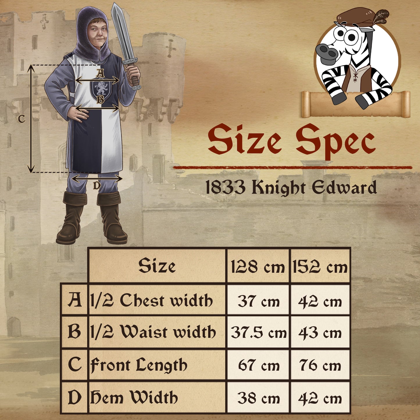 1833 Knight Edward Black/ White — Medieval collection