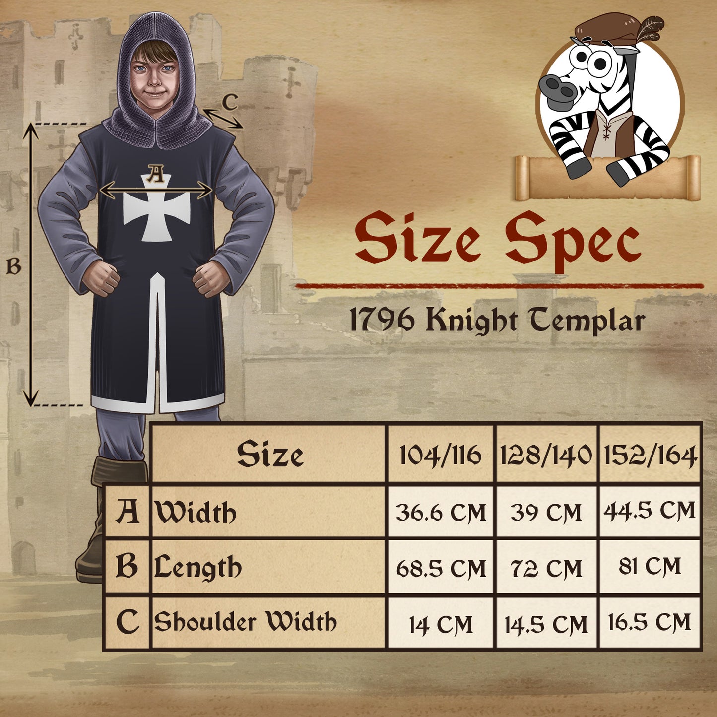 1798 Templar Black / White - Medieval collection