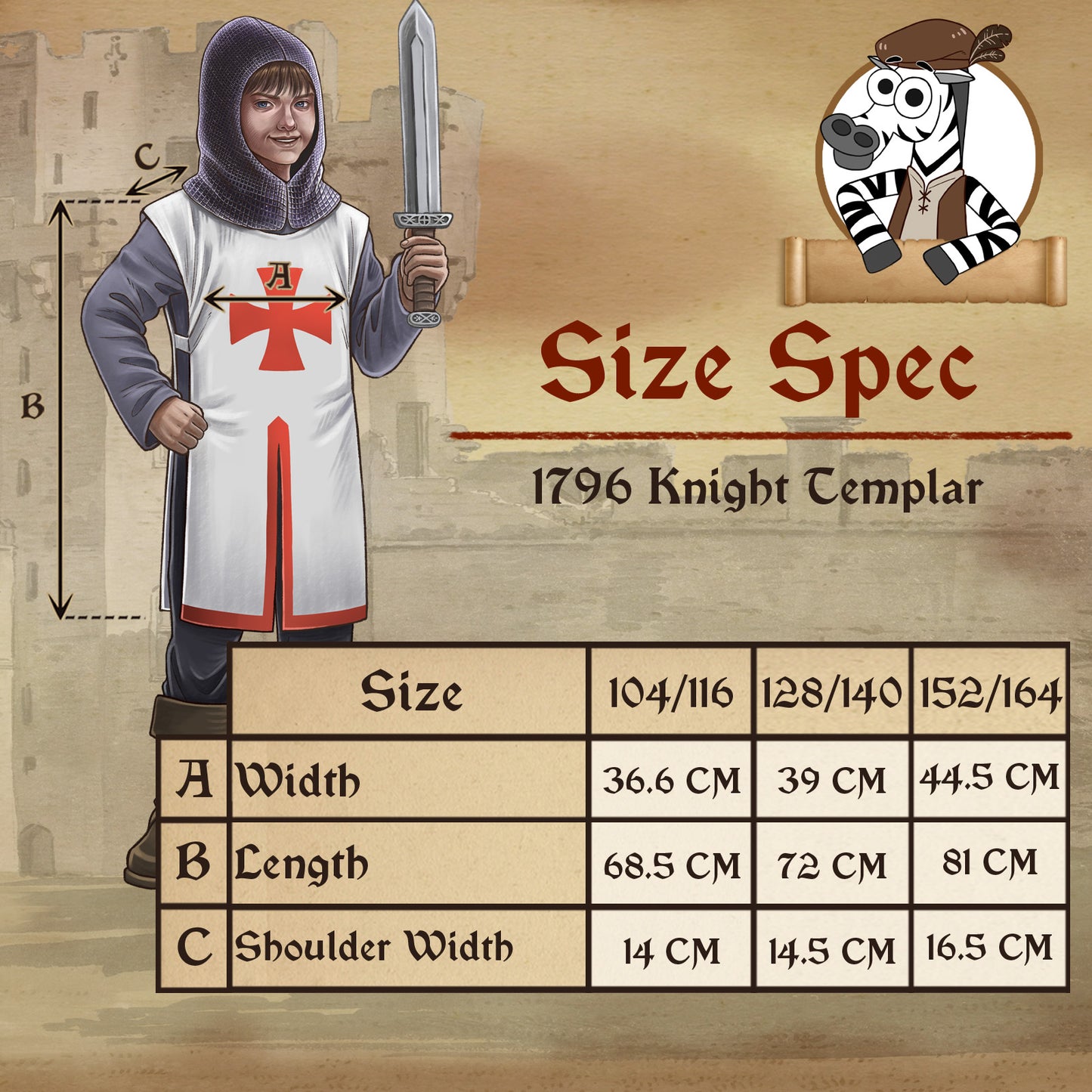 1796- Templar White / Red - Medieval collection