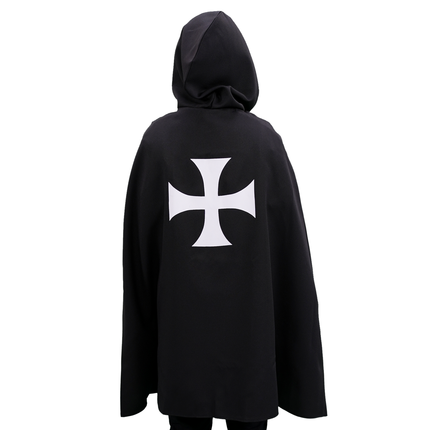 1818 Hooded Templar cape Black/White - Medieval collection