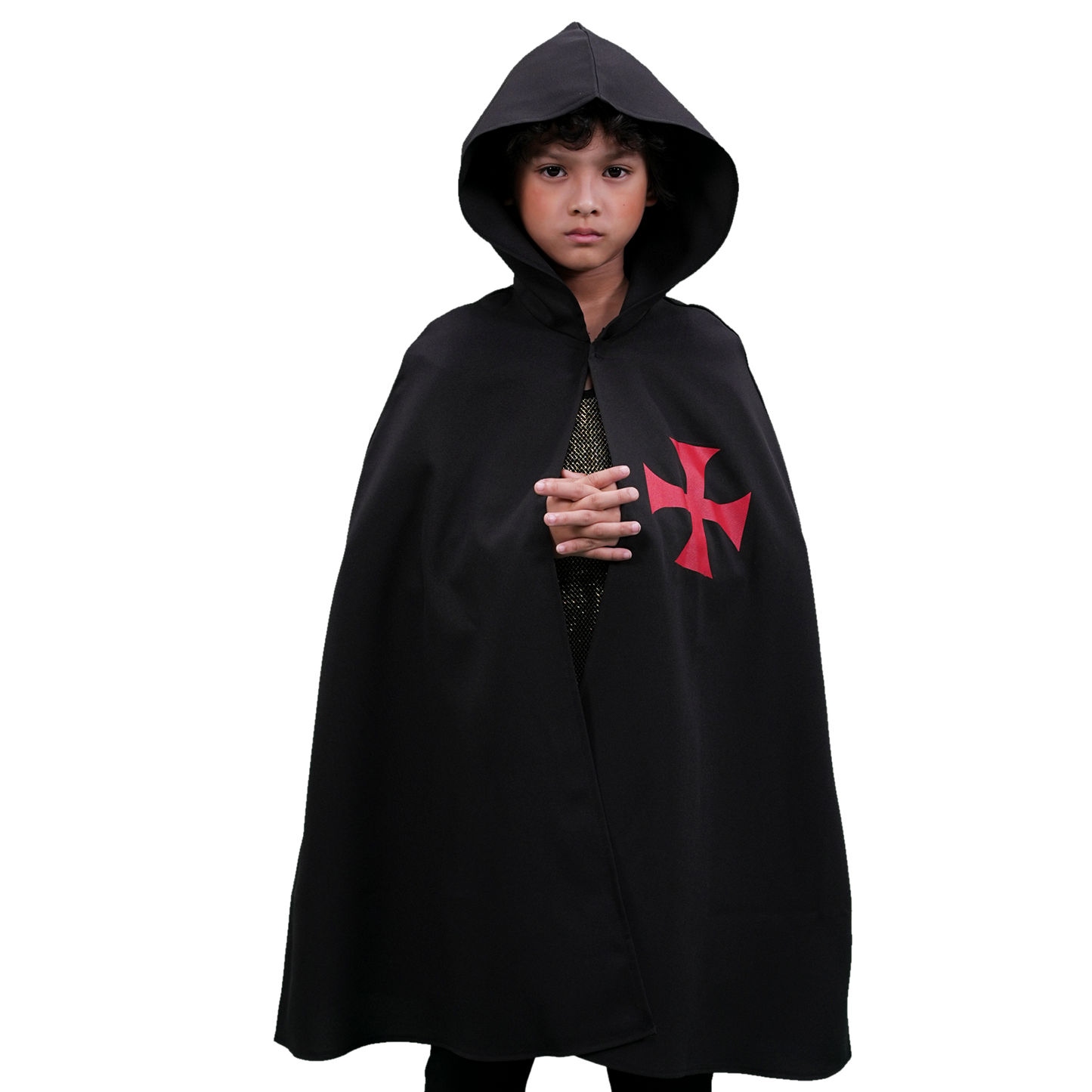 1817 Hooded Templar cape Black/Red - Medieval collection