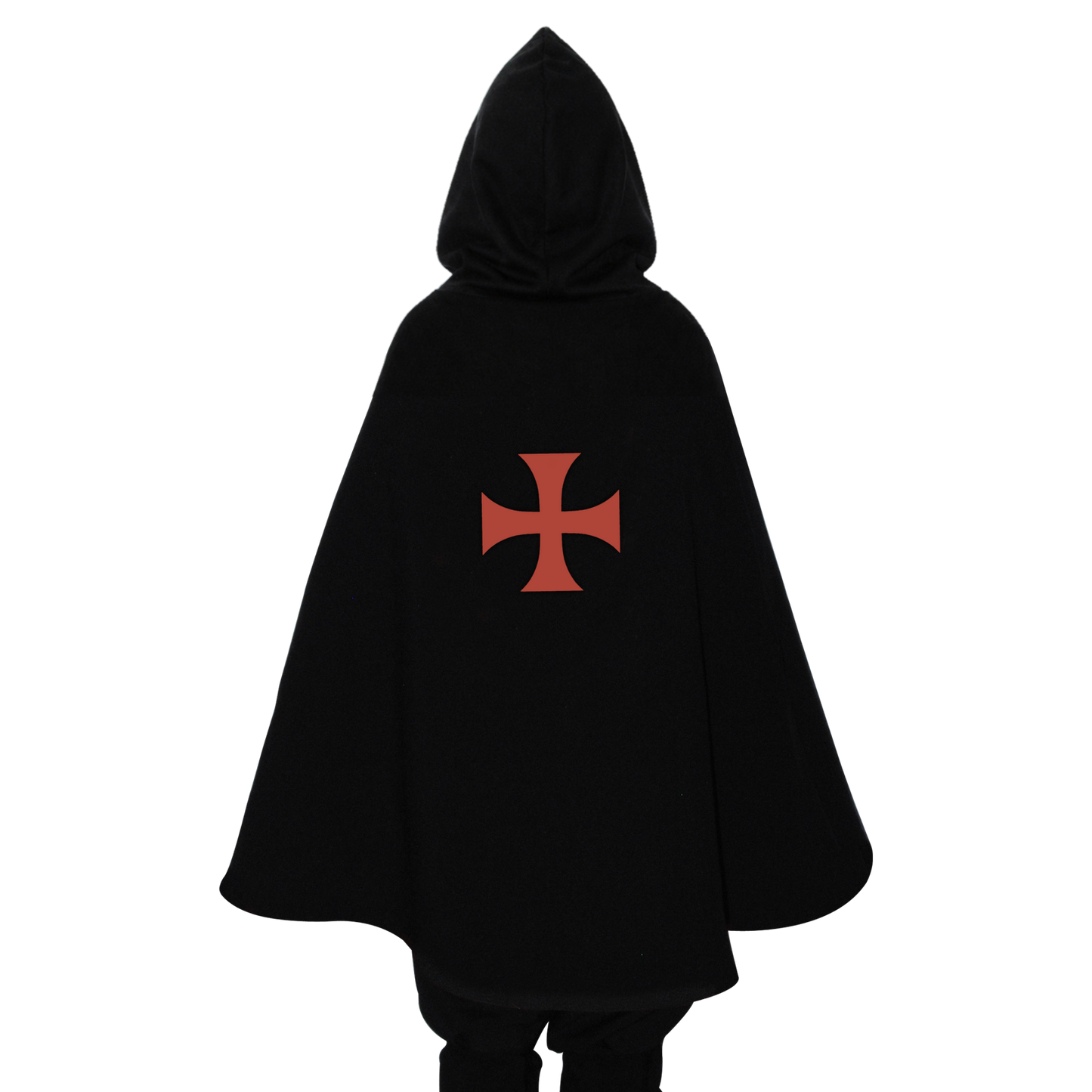 1817 Hooded Templar cape Black/Red - Medieval collection