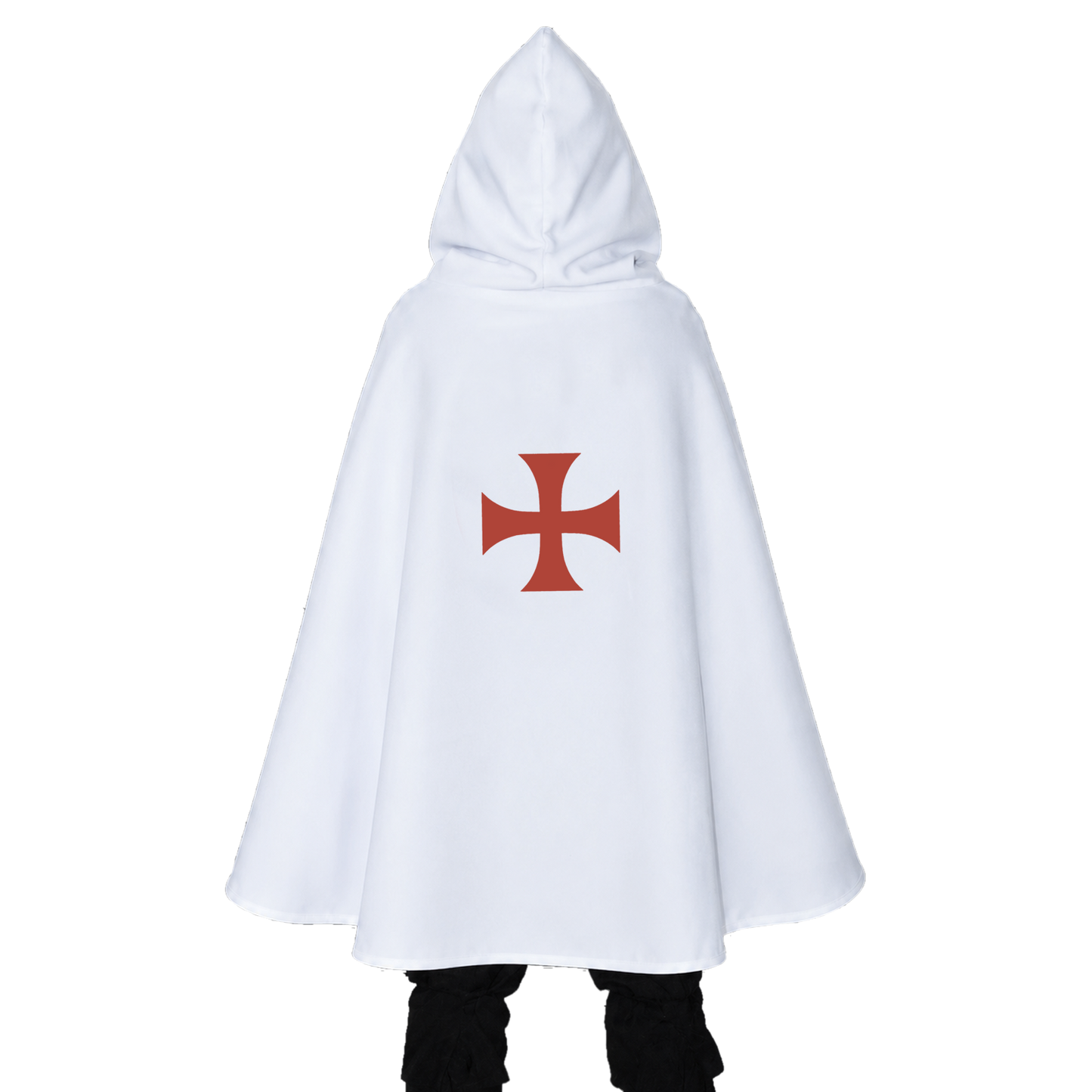 4819. Hooded Templar cape White/Red - Medieval collection