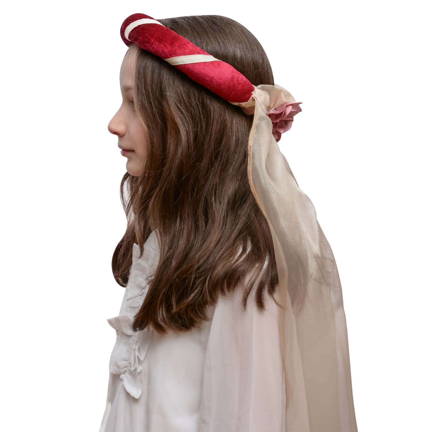 3715  MEDIEVAL TIARA ELIZABETH BURGUNDY