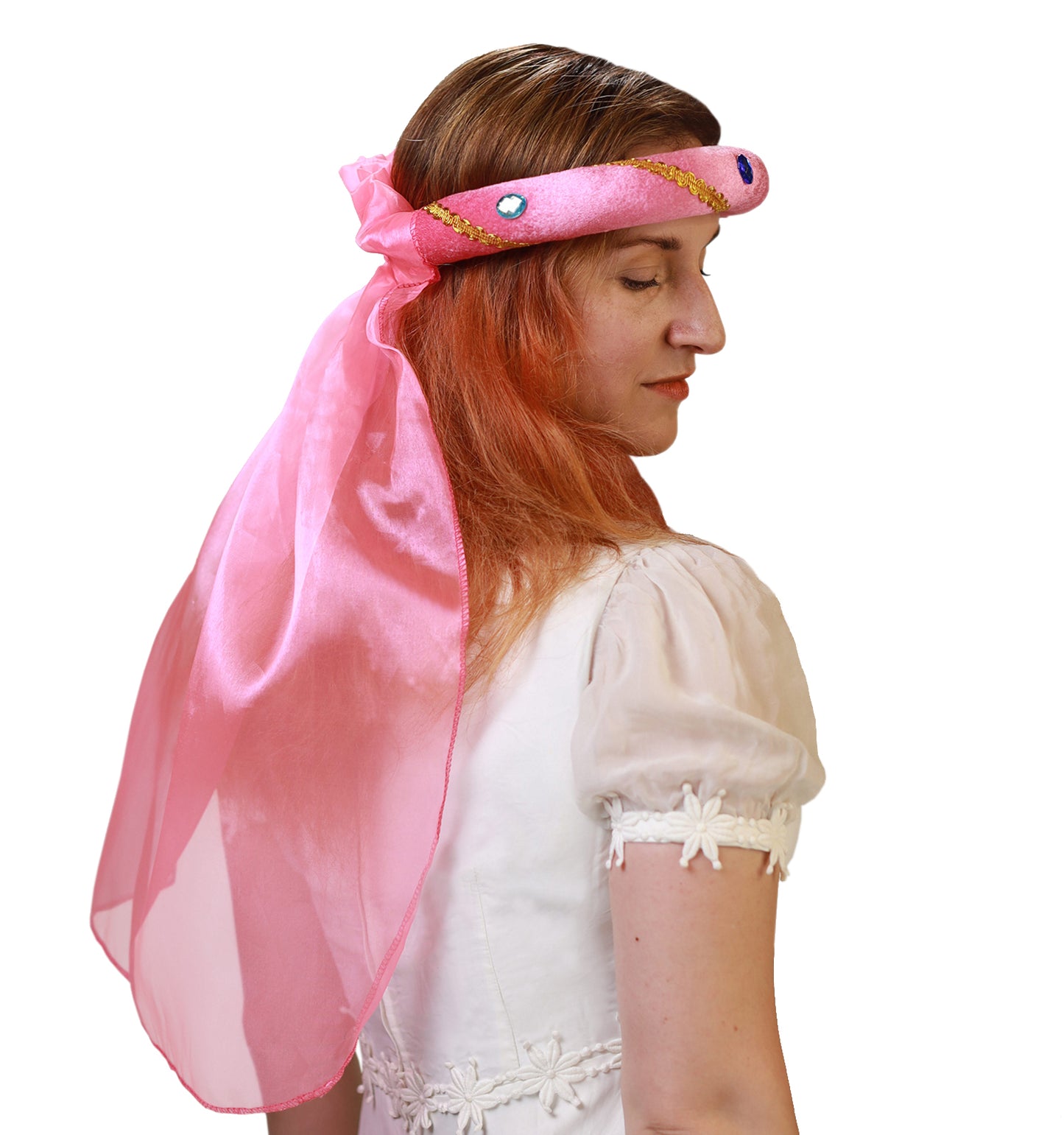 3712/9 Mittelalter-Tiara Rosalin Fluo-Pink - Mittelalter-Kollektion