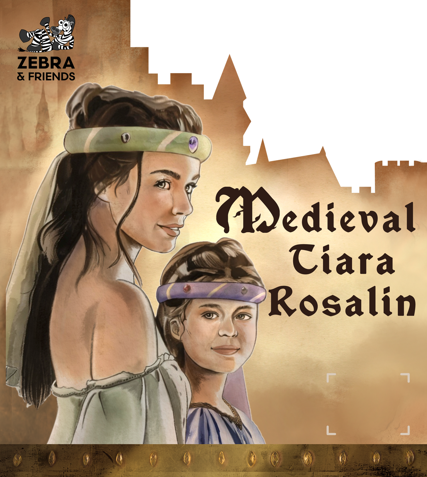 3712/5 Medieval Tiara Rosalin Light Pink - Medieval collection