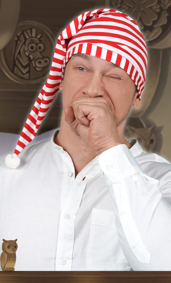 3777 White/Red Sleeping cap