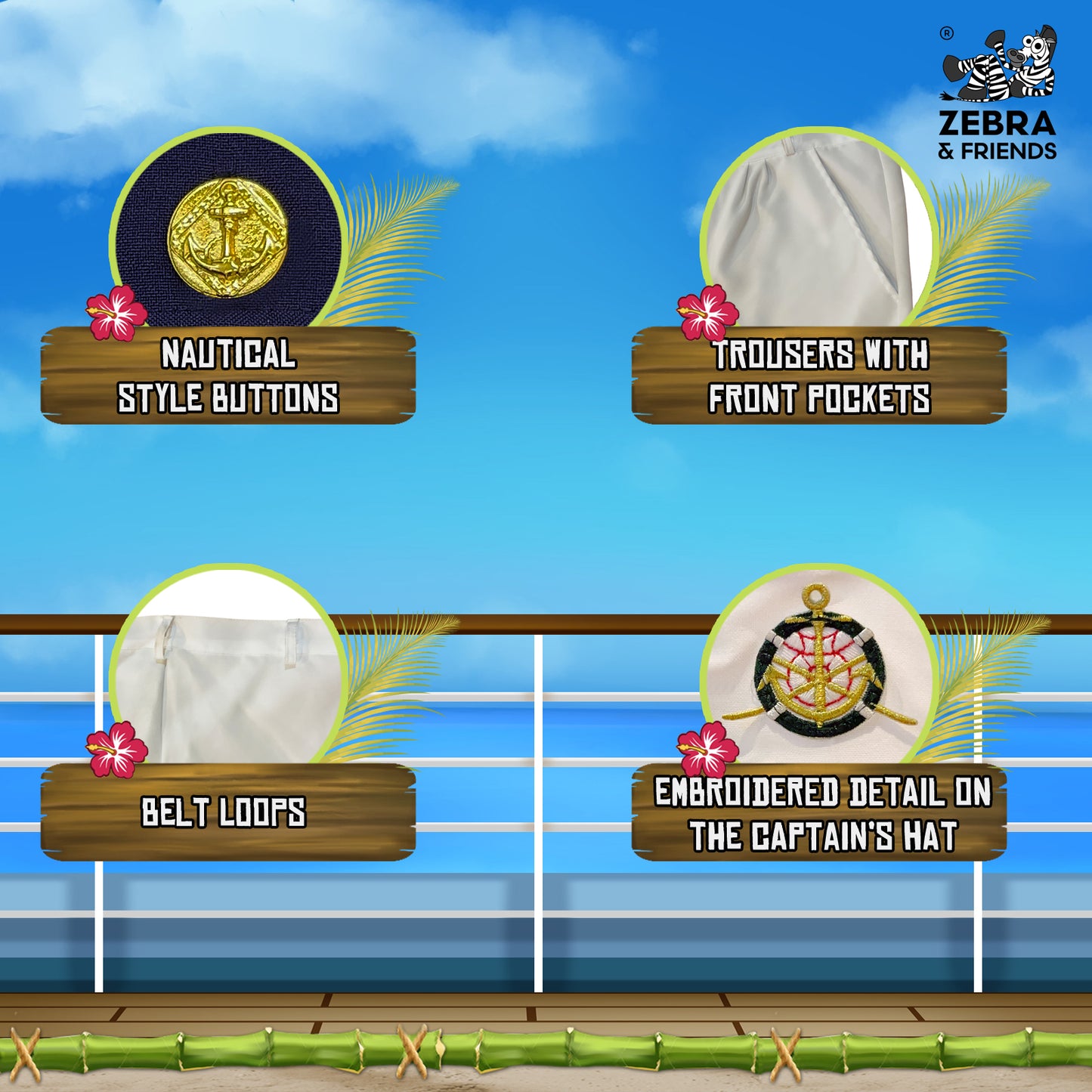 1082 Captain costume - Tropical Dreams collection