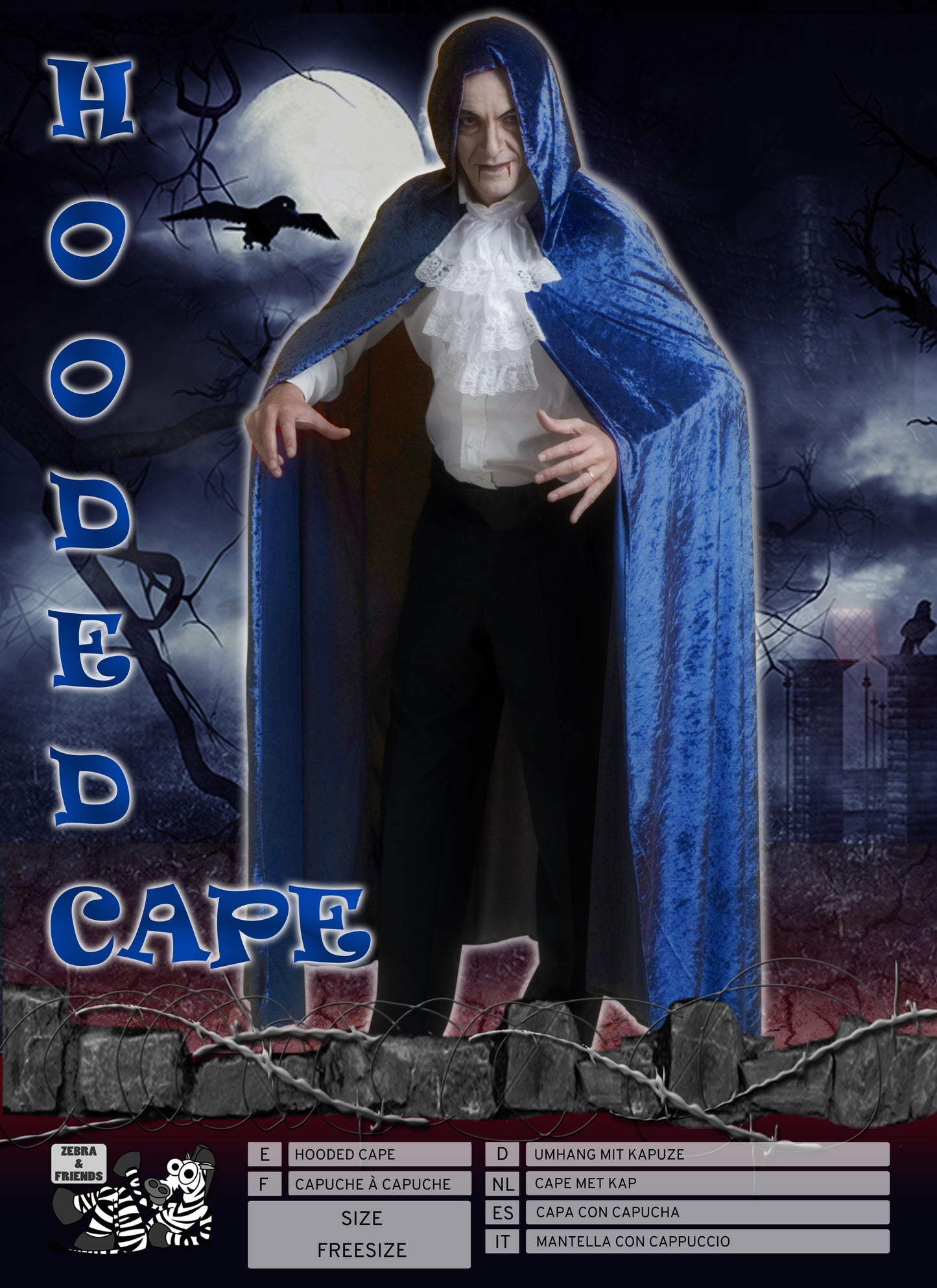 1006/7 HOODED CAPE BLUE