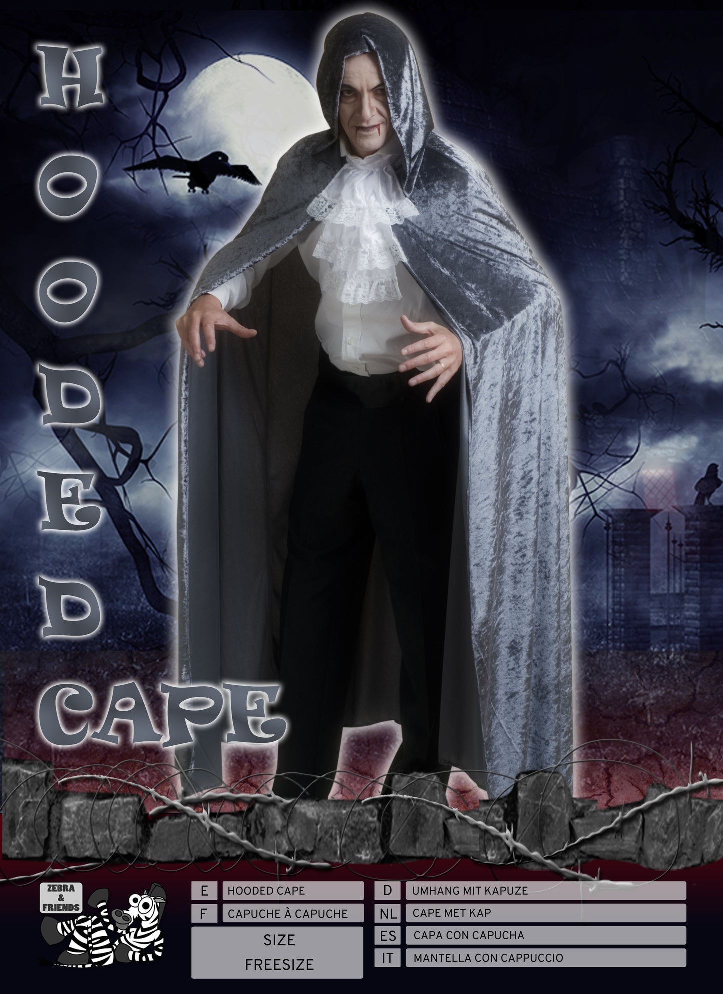 1006/5 HOODED CAPE GREY