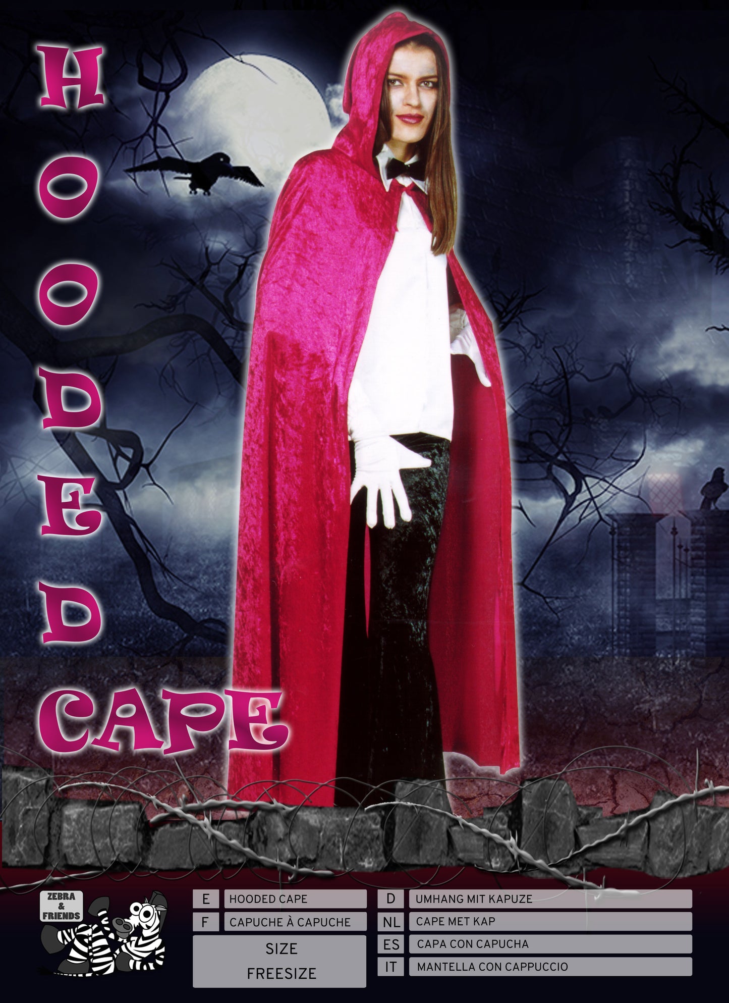 1006/6 HOODED CAPE PINK