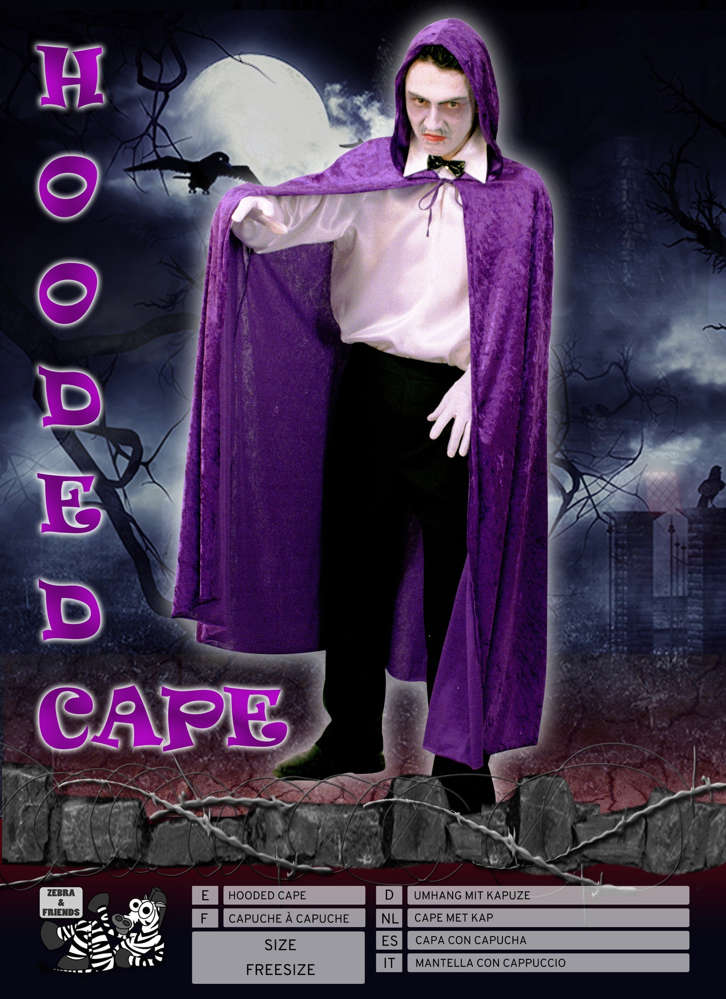 1006/2 HOODED CAPE PURPLE