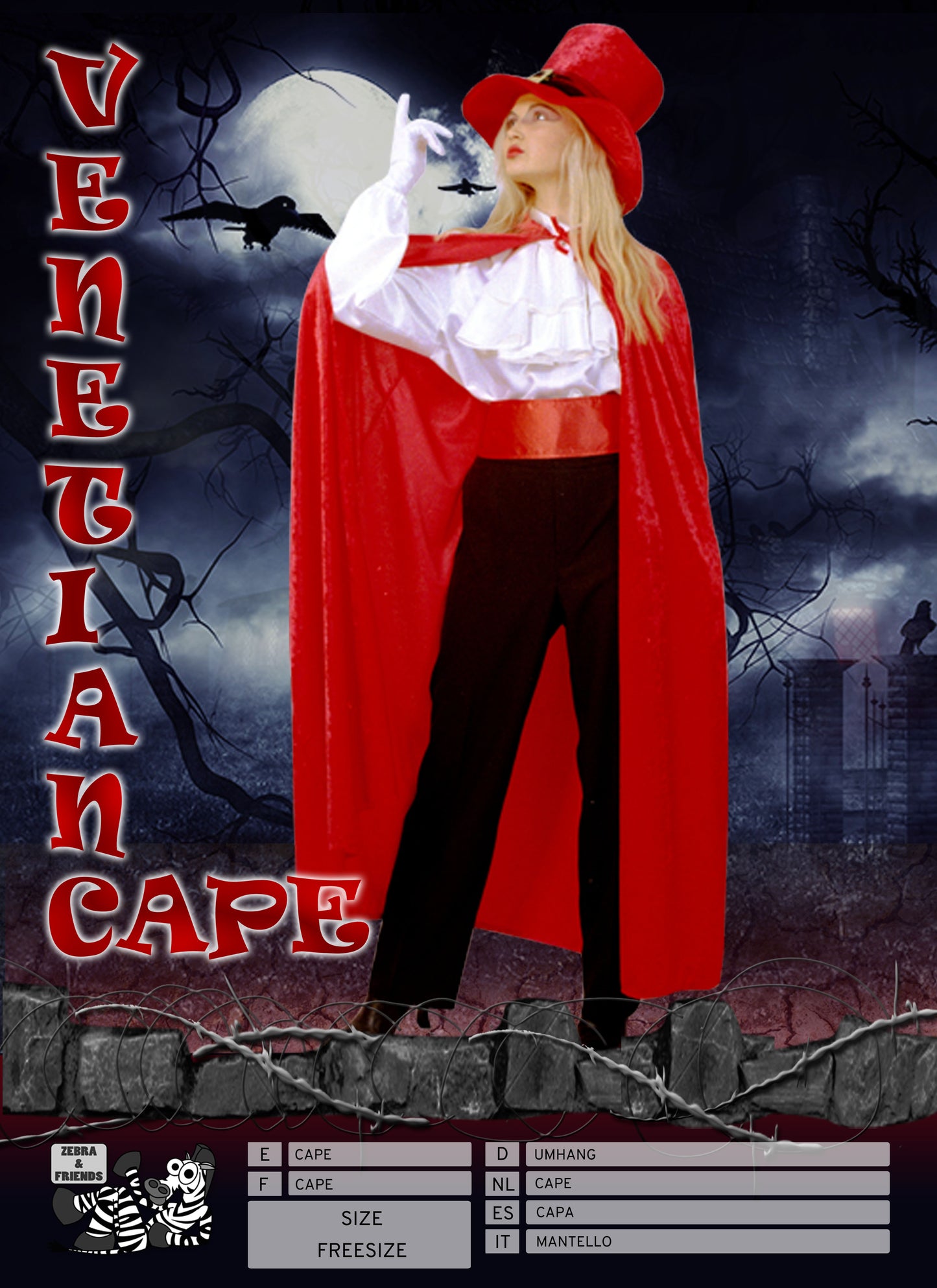 1003/4 VENETIAN CAPE RED