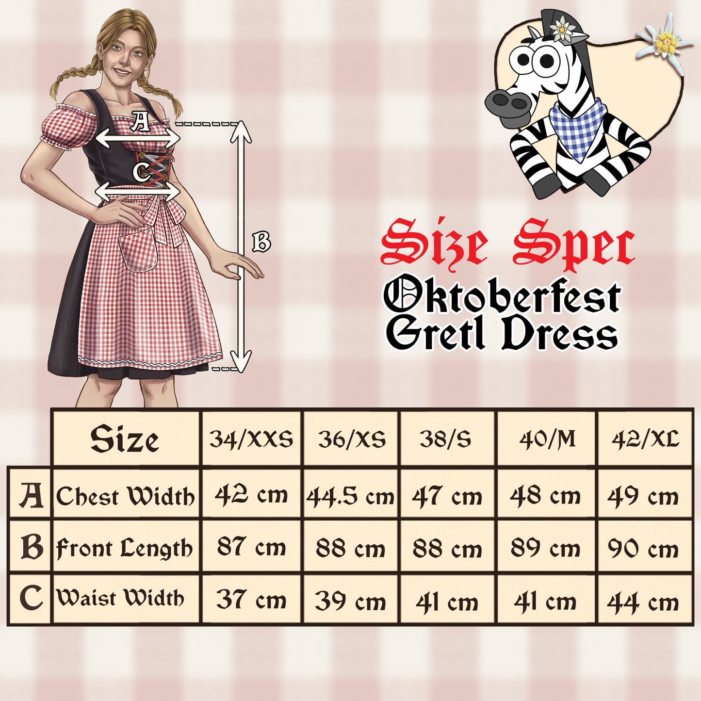 1142 Gretl Tirolian Dirndl - Black/ red
