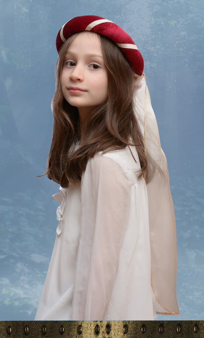 3715  MEDIEVAL TIARA ELIZABETH BURGUNDY